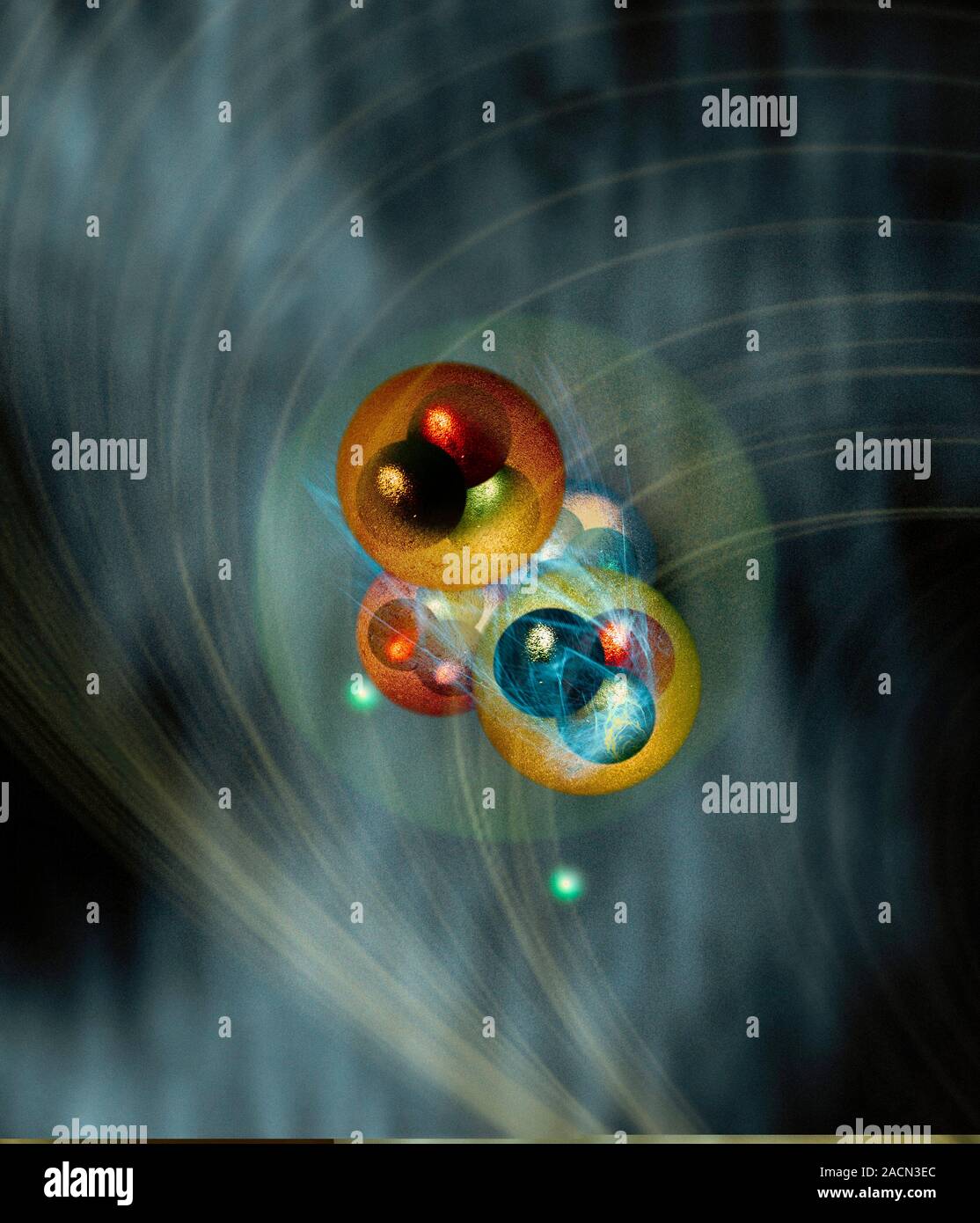 Helium Atom, konzeptionelle Modell. Computer Artwork, das die atomare