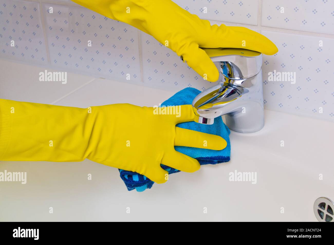 Waschbecken gereinigt Stockfoto