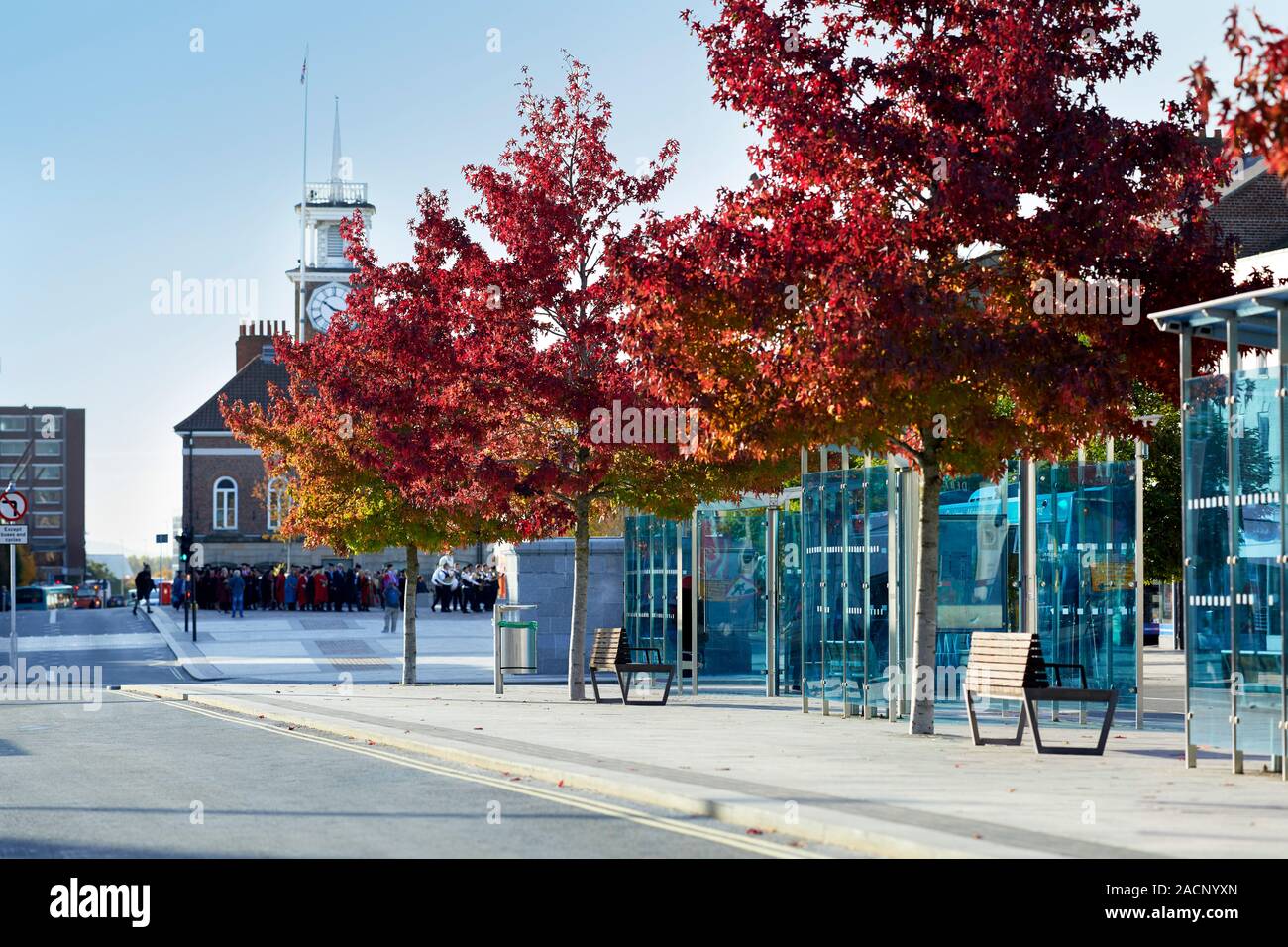 Stockton on Tees High Street im Herbst Stockfoto