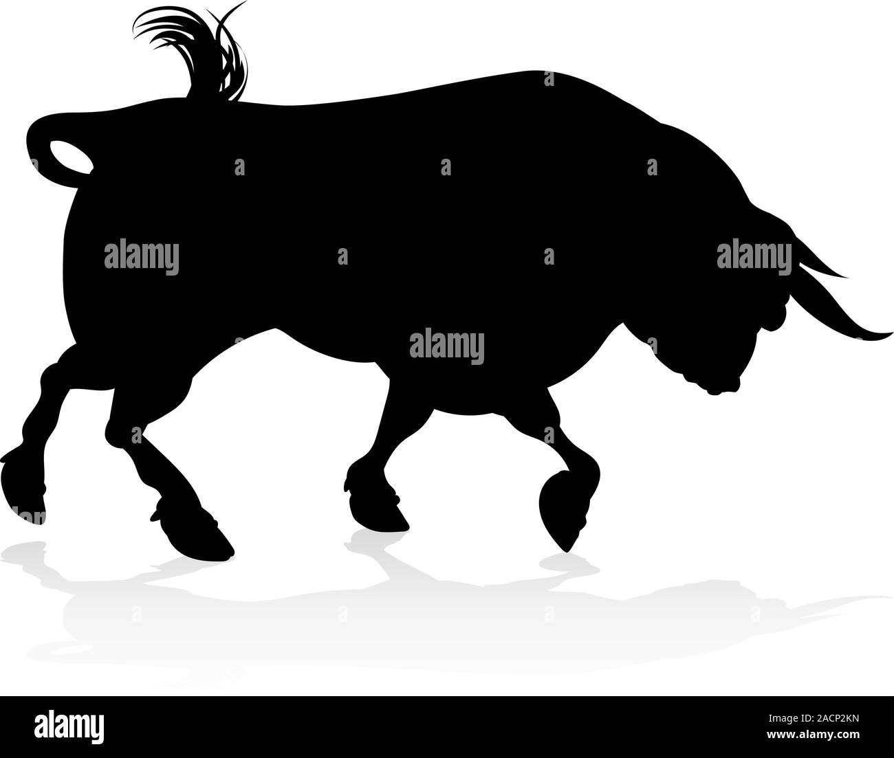 Silhouette Stier Stock Vektor