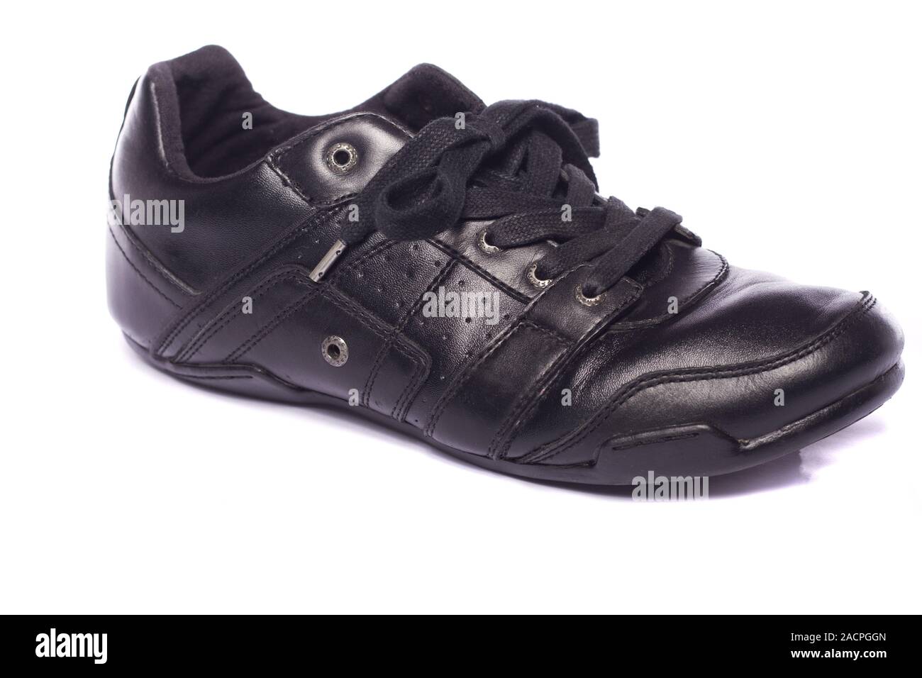 Männliche schwarze Schuhe Stockfoto