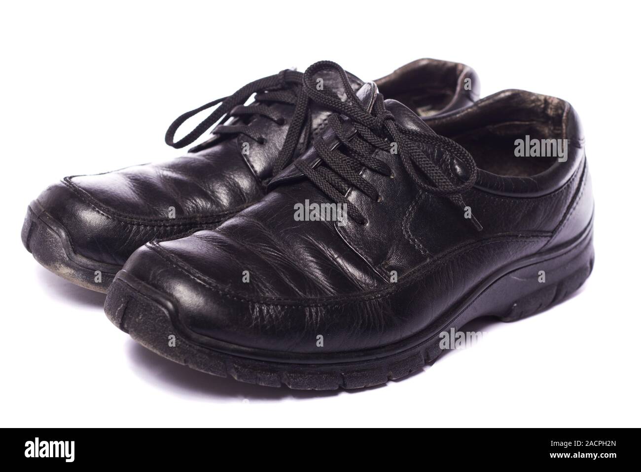 Männliche schwarze Schuhe Stockfoto