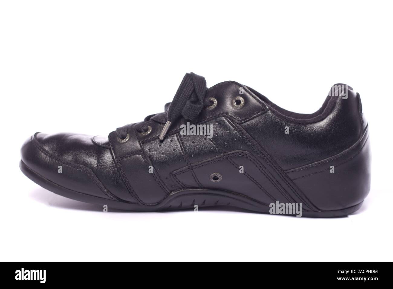 Männliche schwarze Schuhe Stockfoto