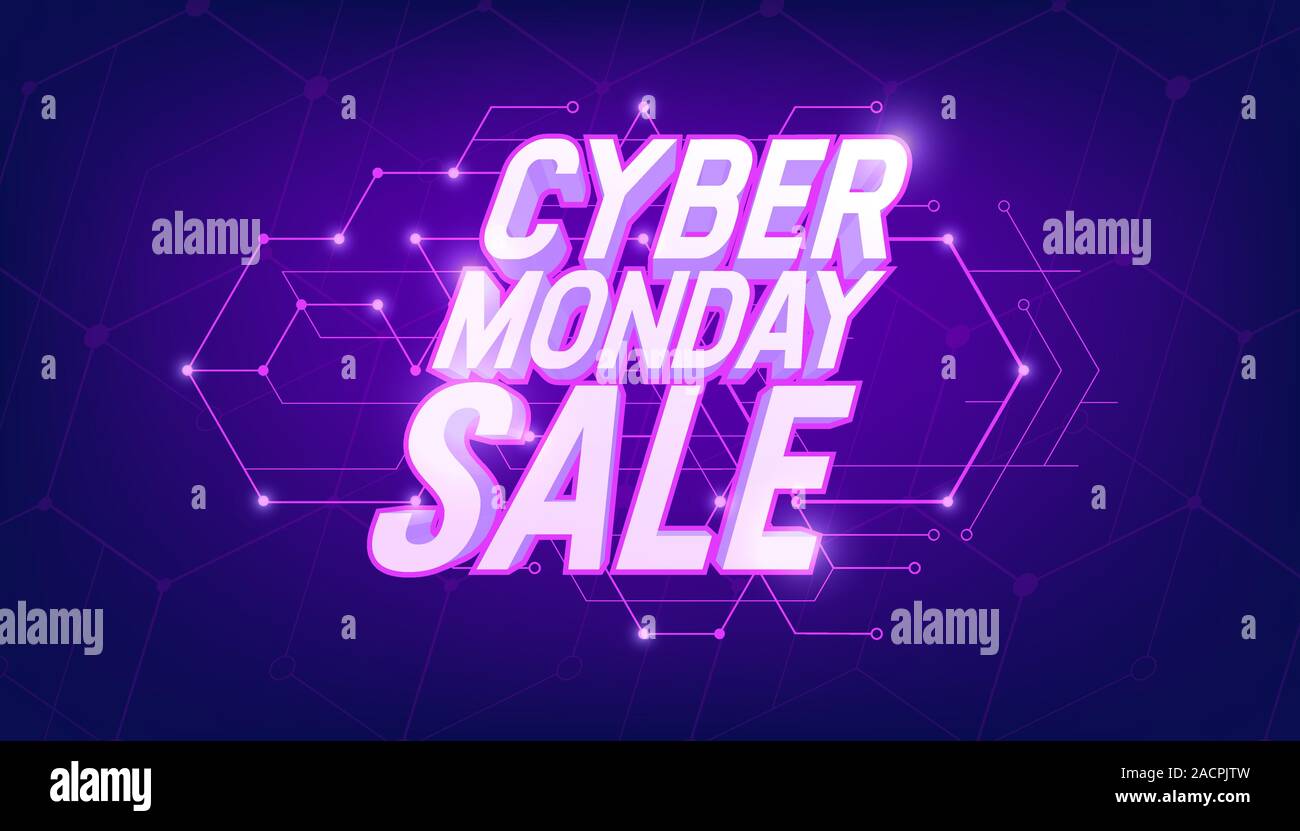 Cyber Monday sale Plakat Design. Cyber Monday Rabatt verkauf Konzept. Stock Vektor
