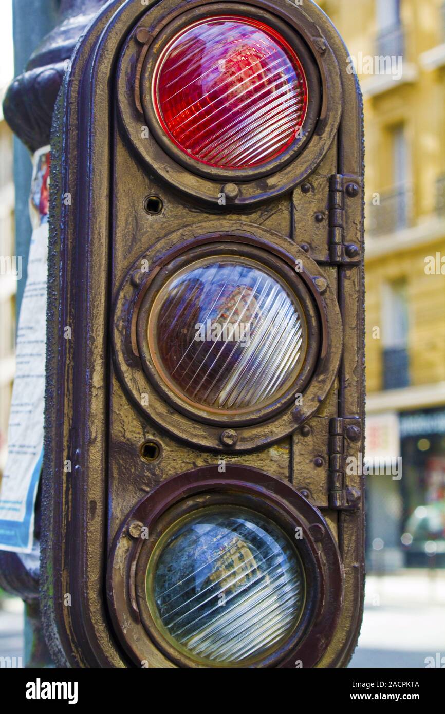 Alte vintage Ampel Stockfoto