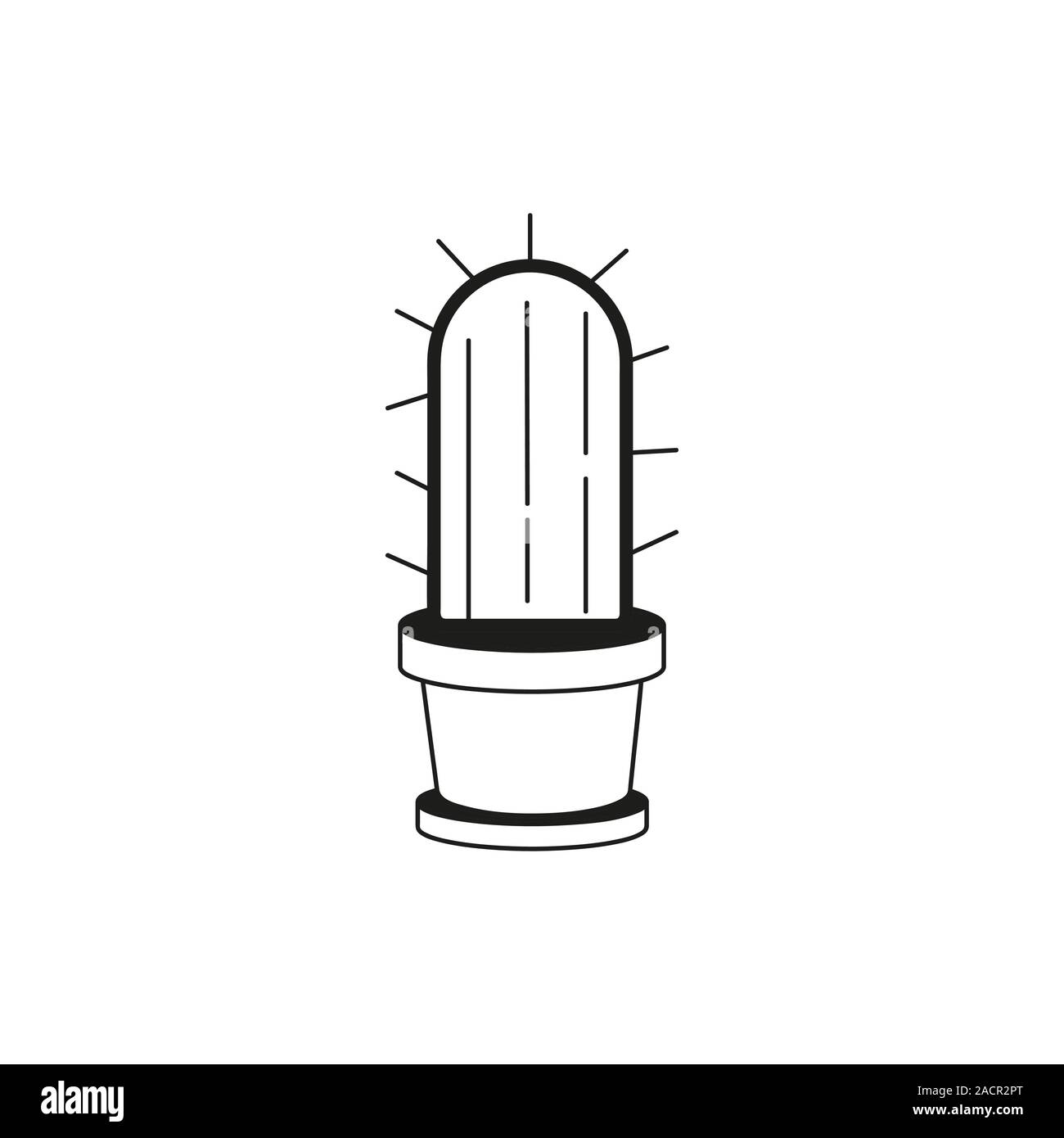 Cactus Drucken. Vector Illustration auf weißem Hintergrund Stock Vektor