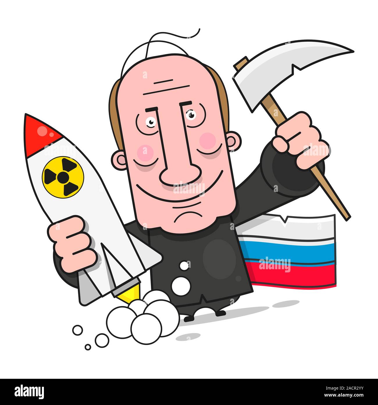 Putin, ein tolles Design für jeden Zweck. Russische Fahne Vektor. Darstellung der russischen Flagge. Krise in Russland. Sanktionen. Vektor Cartoon Cartoon. Krieg Stock Vektor