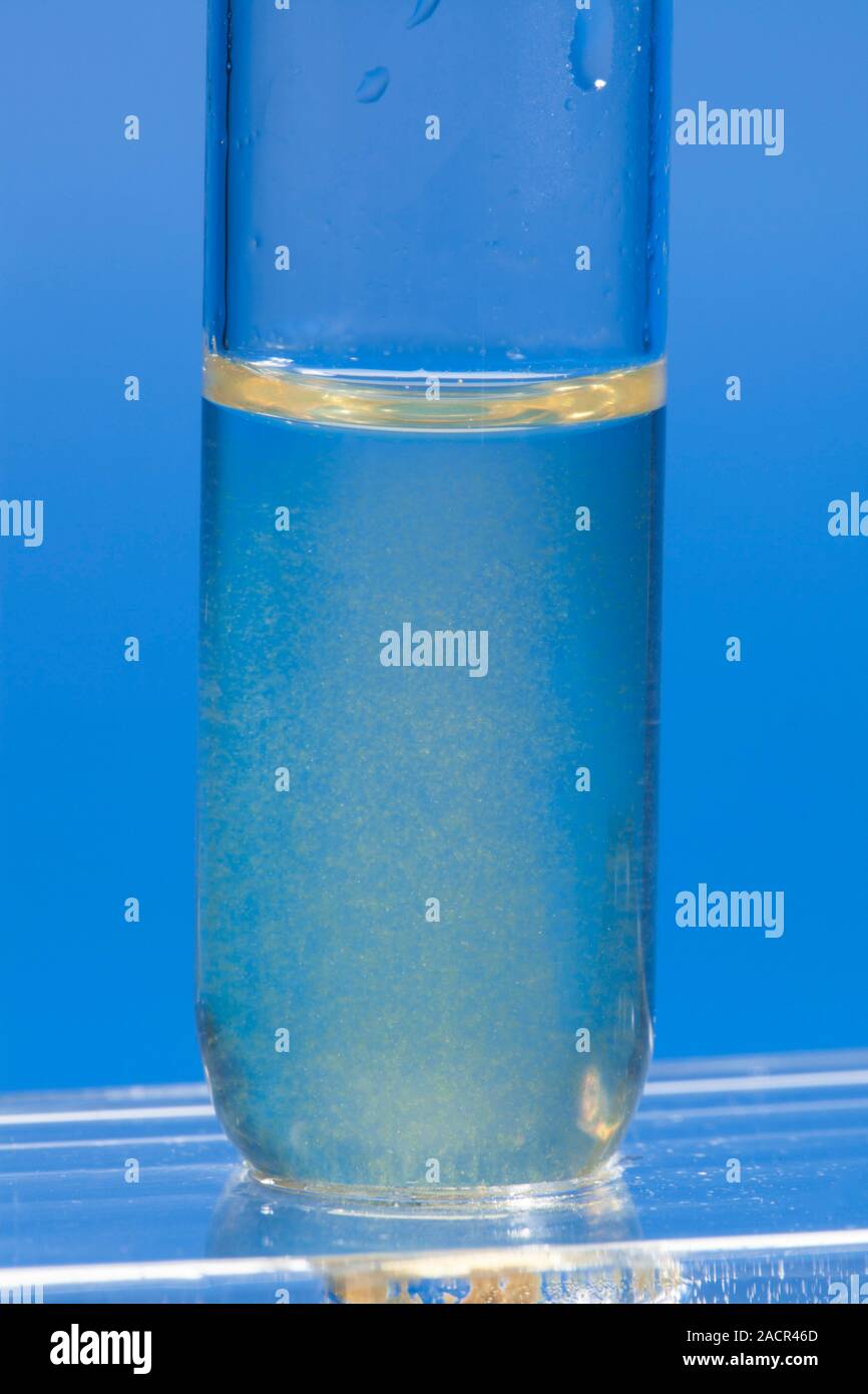 Zinksulfat in Ammoniaklösung. Nahaufnahme einer Lösung von Zinksulfat