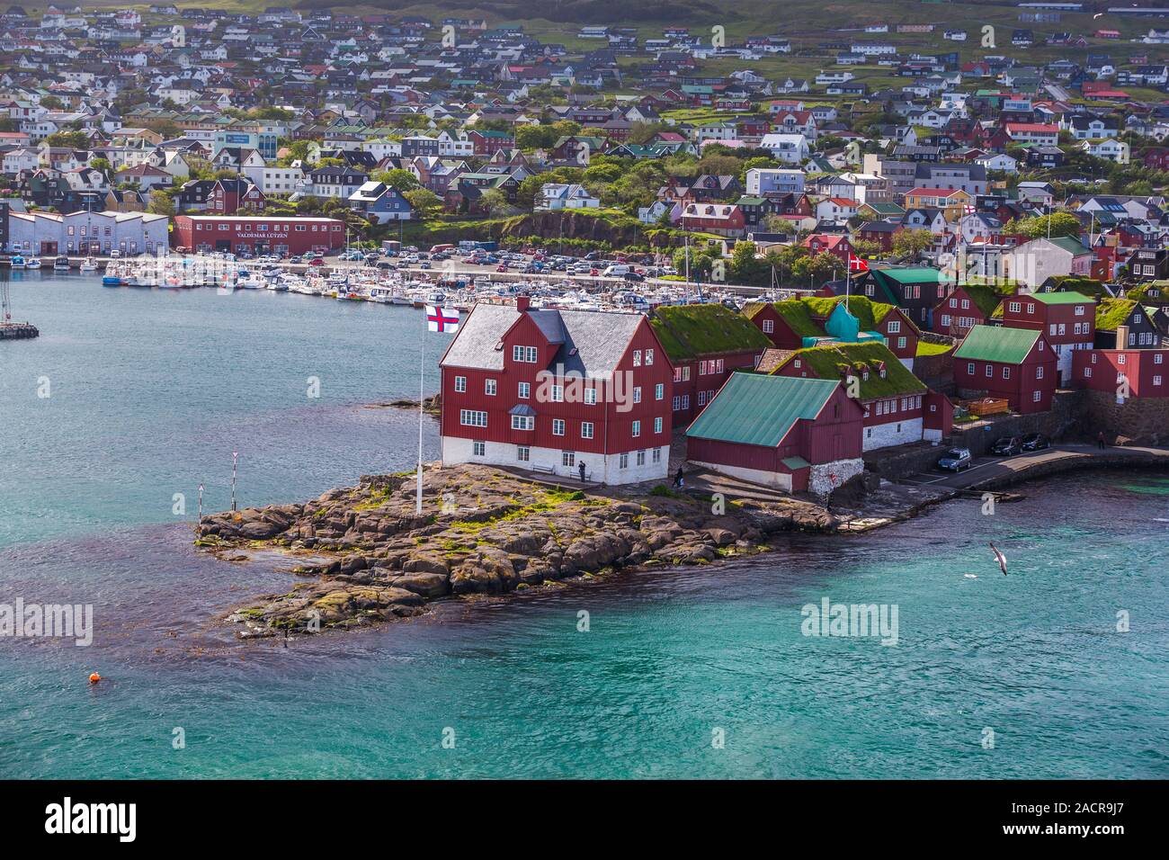 Tinganes in Tórshavn, Färöer Inseln Stockfoto