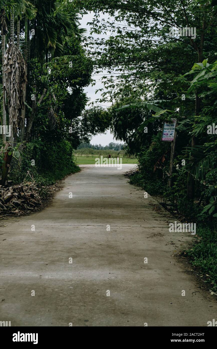 Fotos in und um Hoi An Vietnam im Jahr 2019 zeigt Häuser und Straßen in der kleinen Vietnam Dörfer eingenommen. Stockfoto