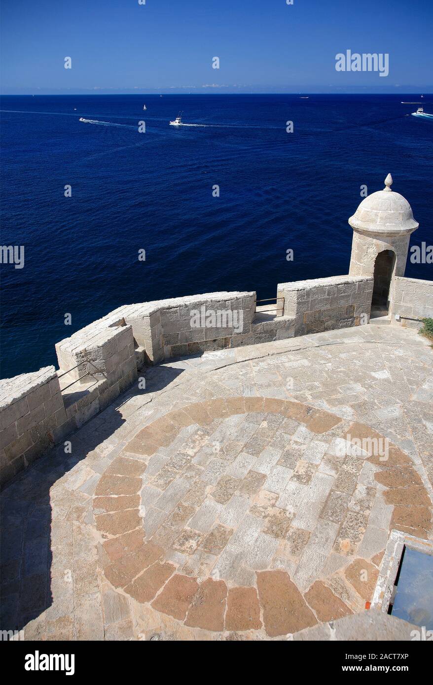 Das Schloss von Saint Nicholas, im Admiral Farragut Park, Parc De La Ciutadella Stadt, Insel Menorca, Balearen, Spanien, Europa Stockfoto