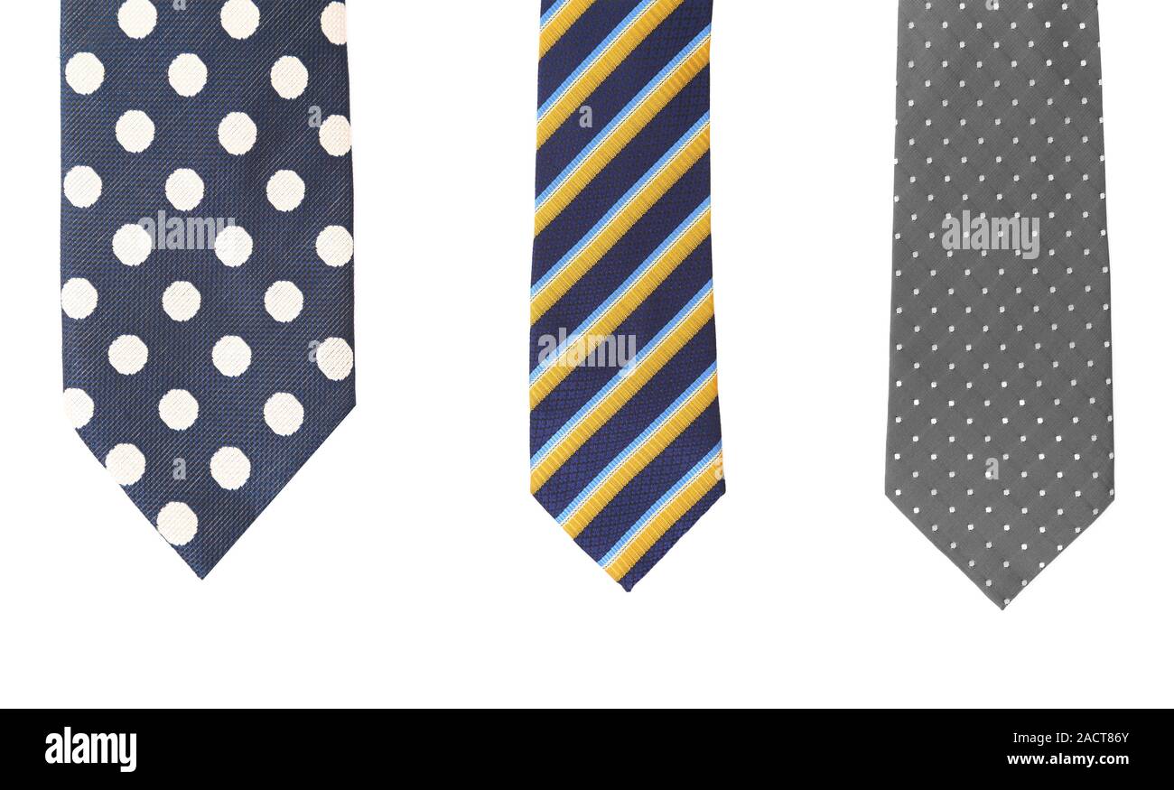 Drei farbige Krawatte. Stockfoto