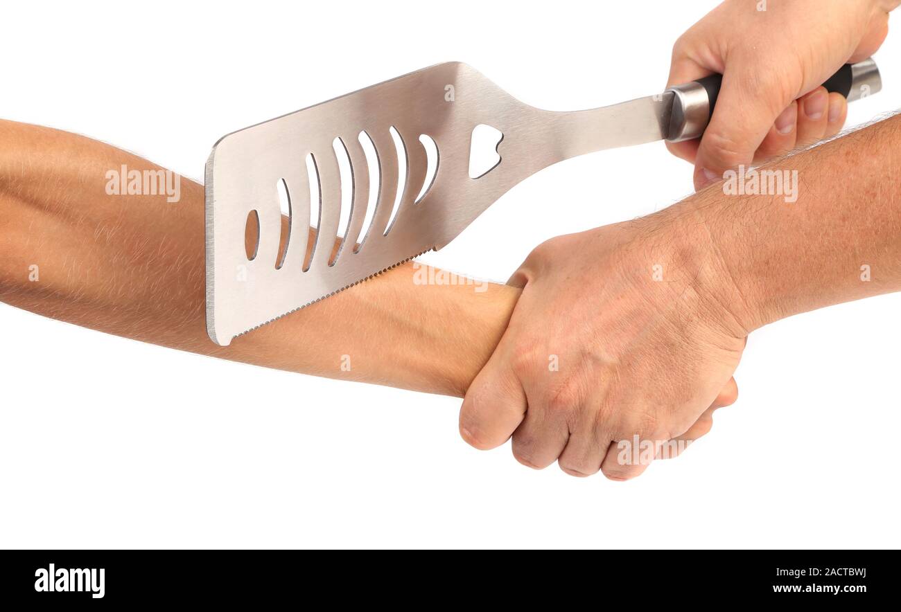 Hand abgeschnitten Spachtel. Stockfoto