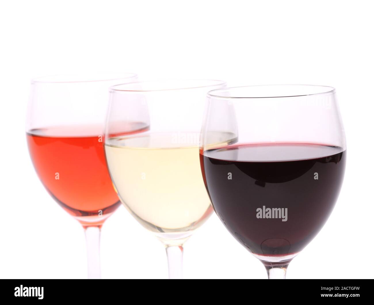 Drei Gläser Wein Stockfoto