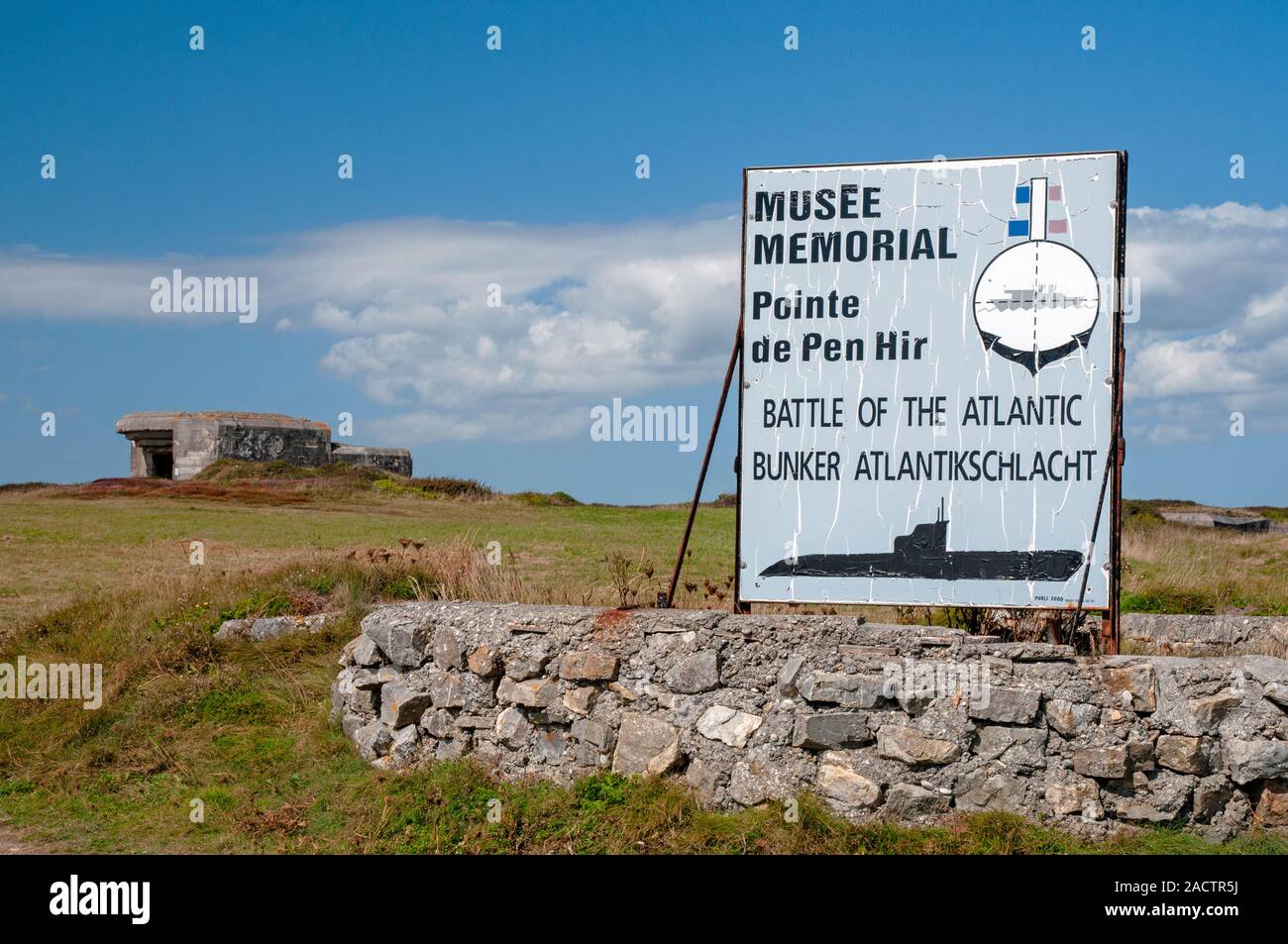 Kampf um den Atlantik Memorial Museum, Pointe de Pen Hir, Camaret-sur-Mer, Halbinsel Crozon, Finistere (29), Bretagne, Frankreich Stockfoto