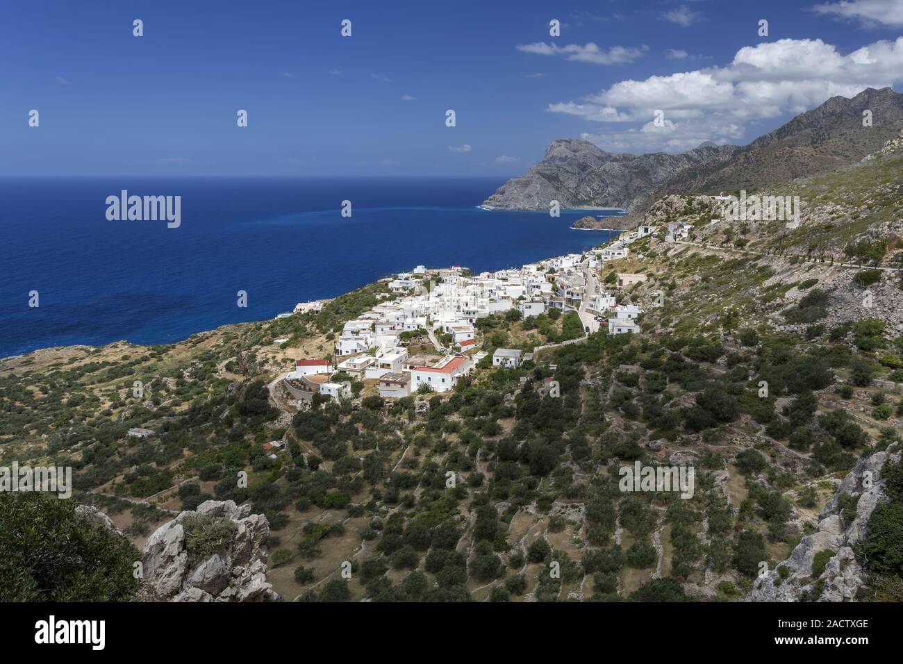 Die Westküste von Lefkos, Griechenland Stockfoto