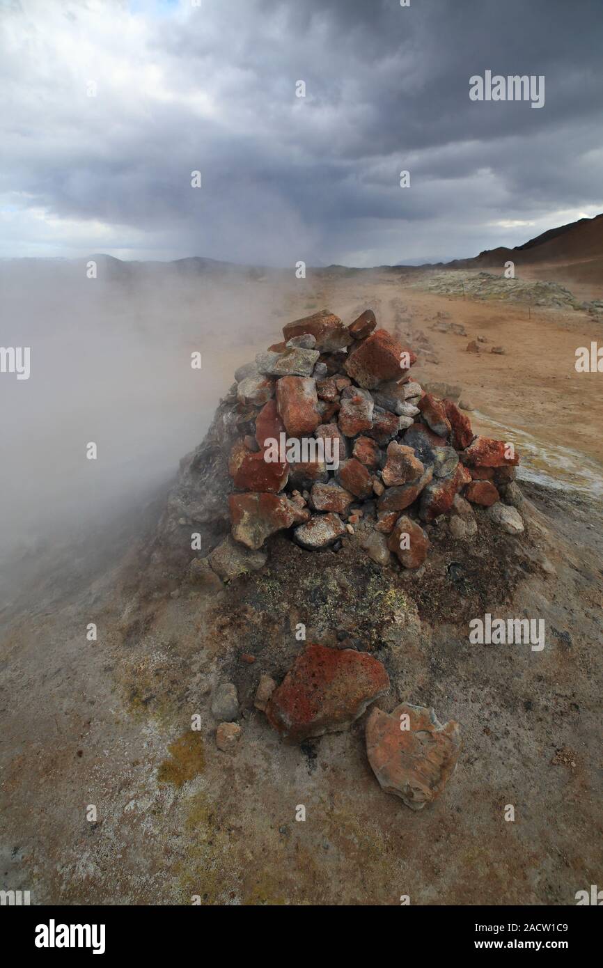 Hohe Temperatur bereich Hverarönð Námafjall Island Stockfoto