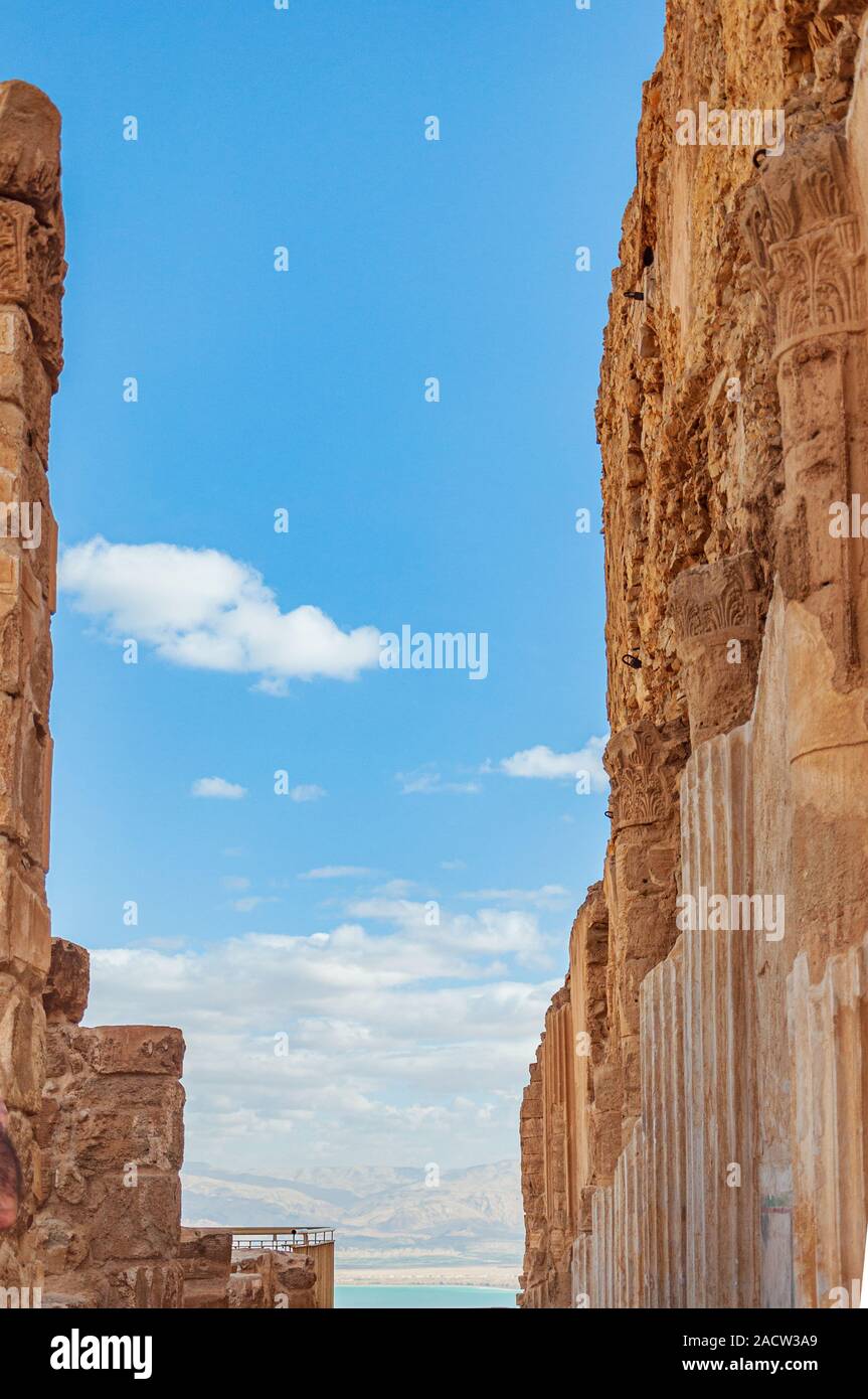 Ruinen der antiken jüdischen Festung Masada, Israel Stockfoto