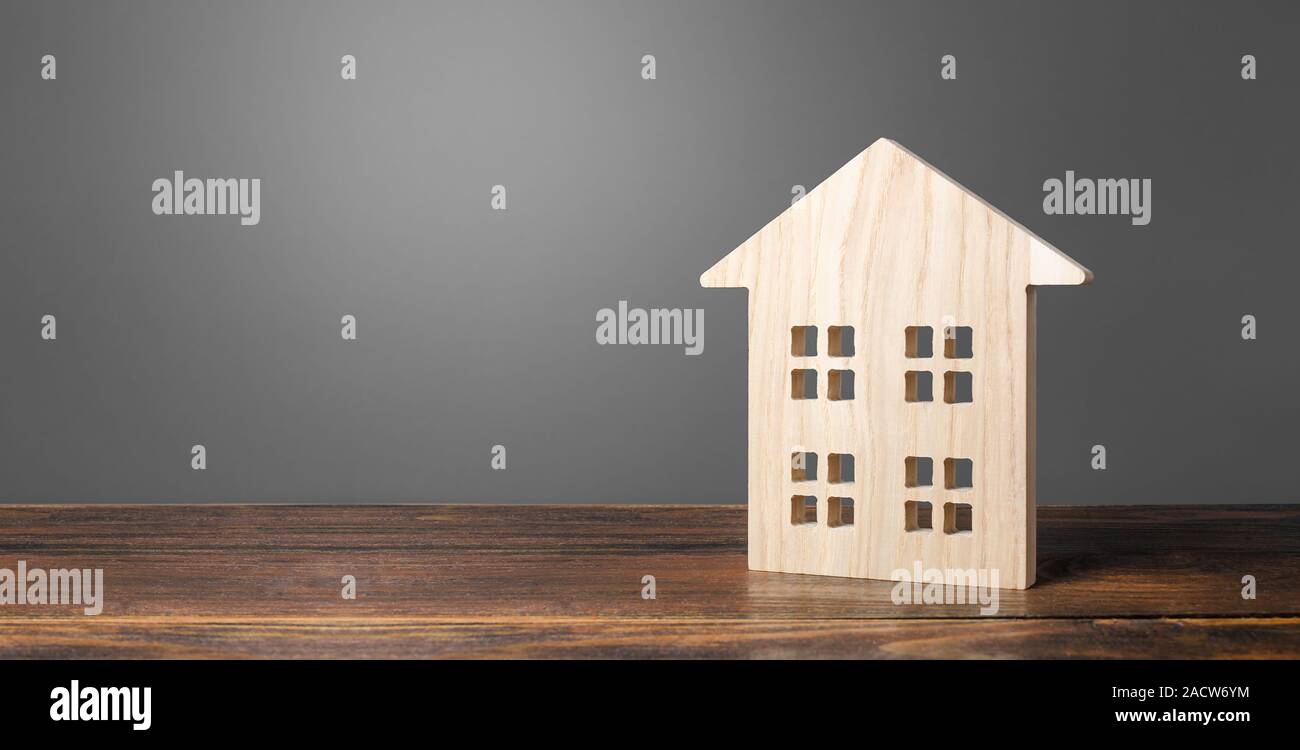 Holzhaus Abbildung. Günstige komfortable Gehäuse. Kauf von Wohnungen und Immobilien, Miete und Verkauf. Gehäuse, neues Zuhause. Moderne Architektur. Mo Stockfoto