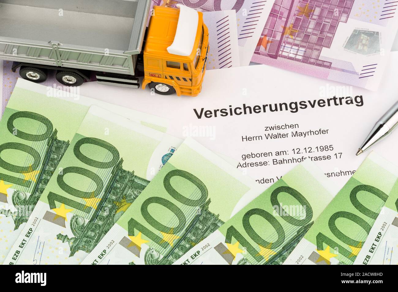 Versicherung für neue Lkw Stockfoto
