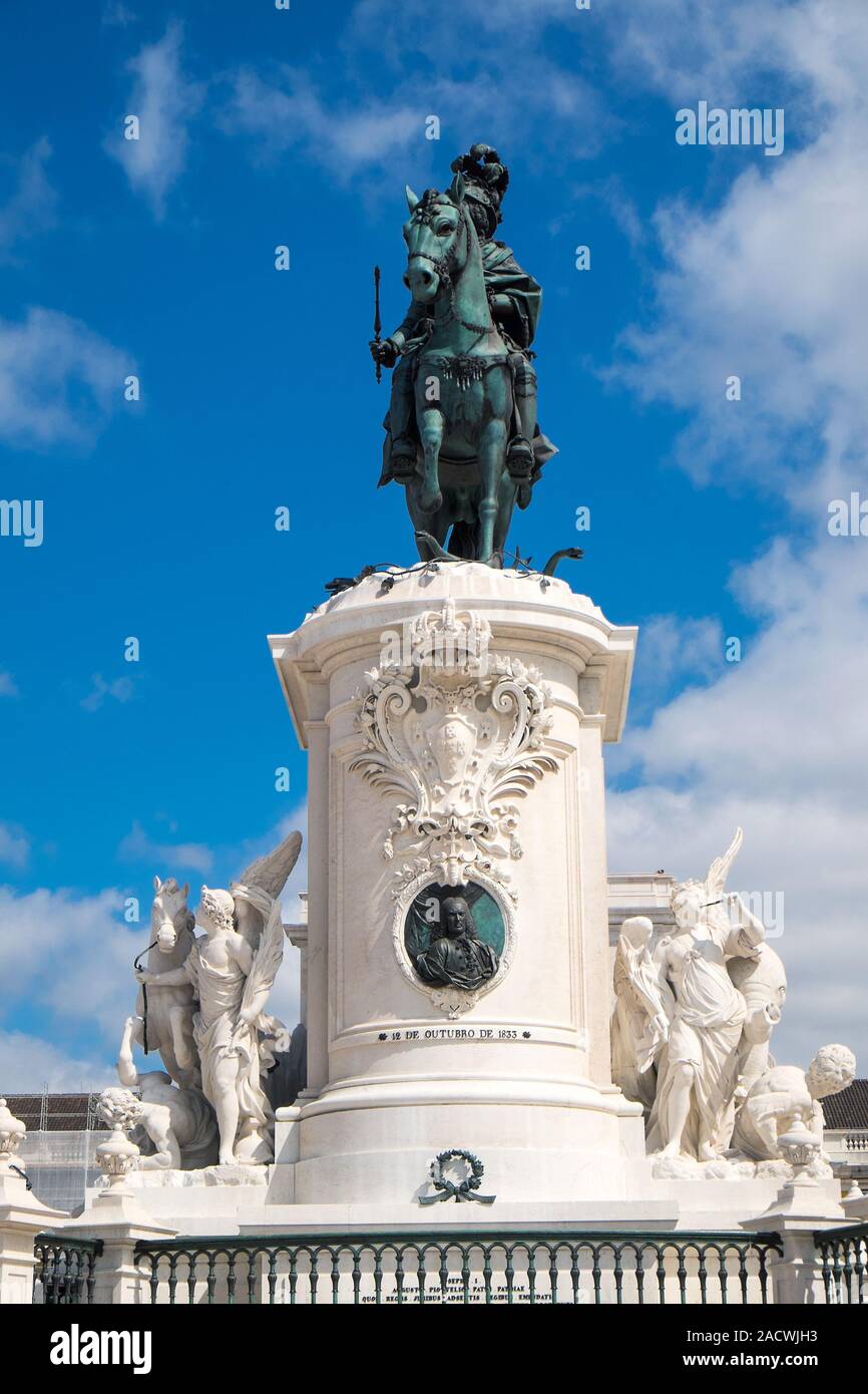 Statue Jose I. Bei den Commerce Square in Lissabon, P Stockfoto