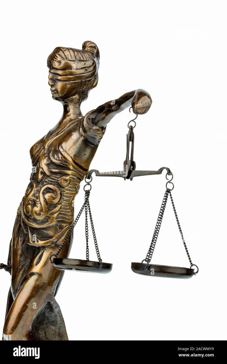 Skulptur von Justitia Stockfoto