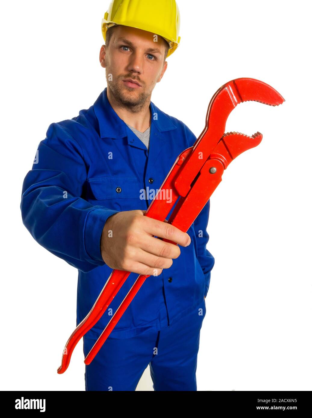Handwerker mit Werkzeugen Stockfoto