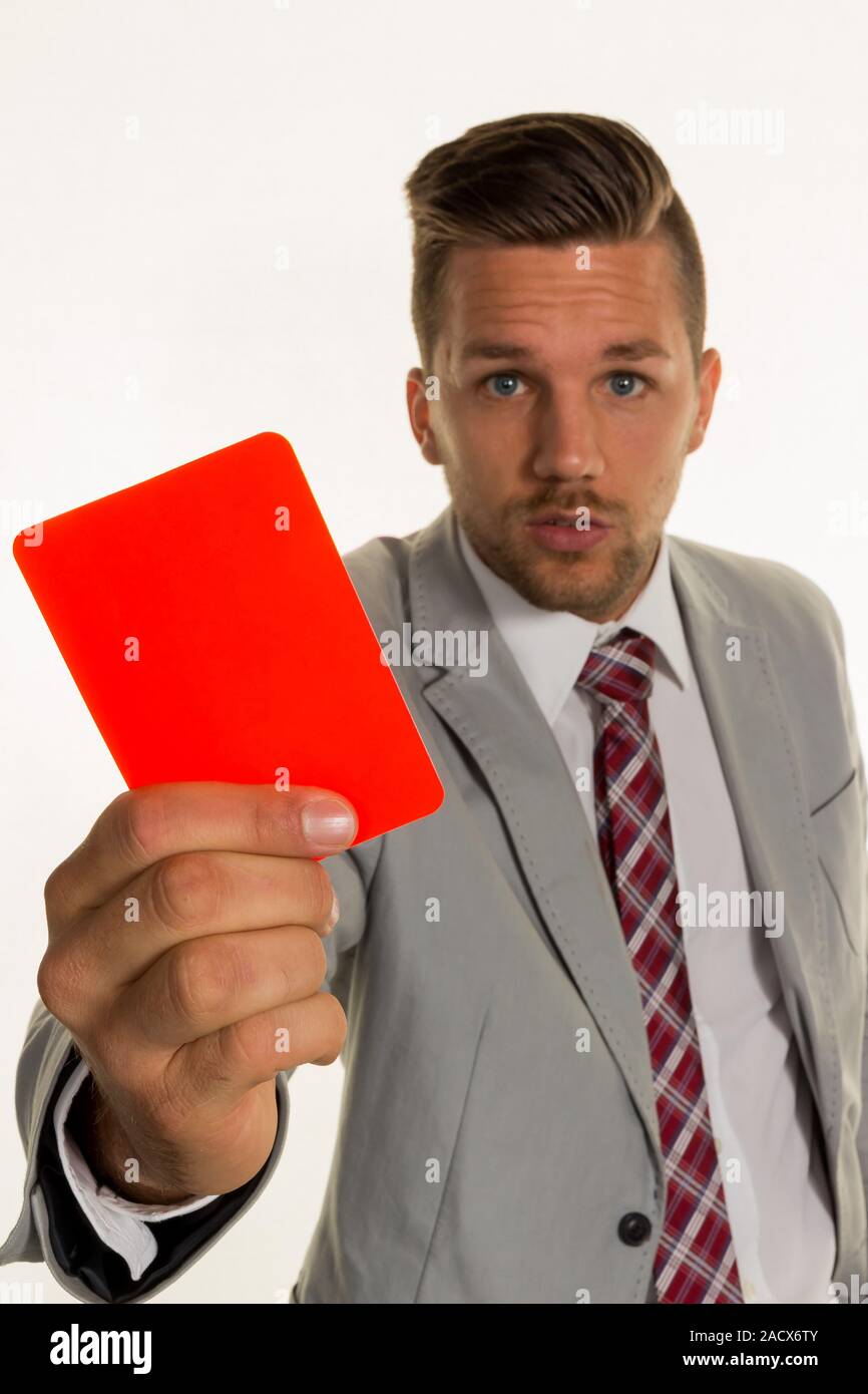 Manager mit rote Karte Stockfoto