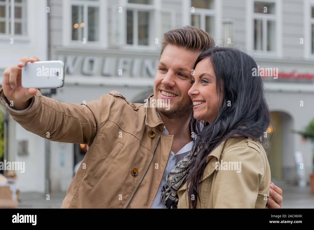 Selfie von ein paar Stockfoto