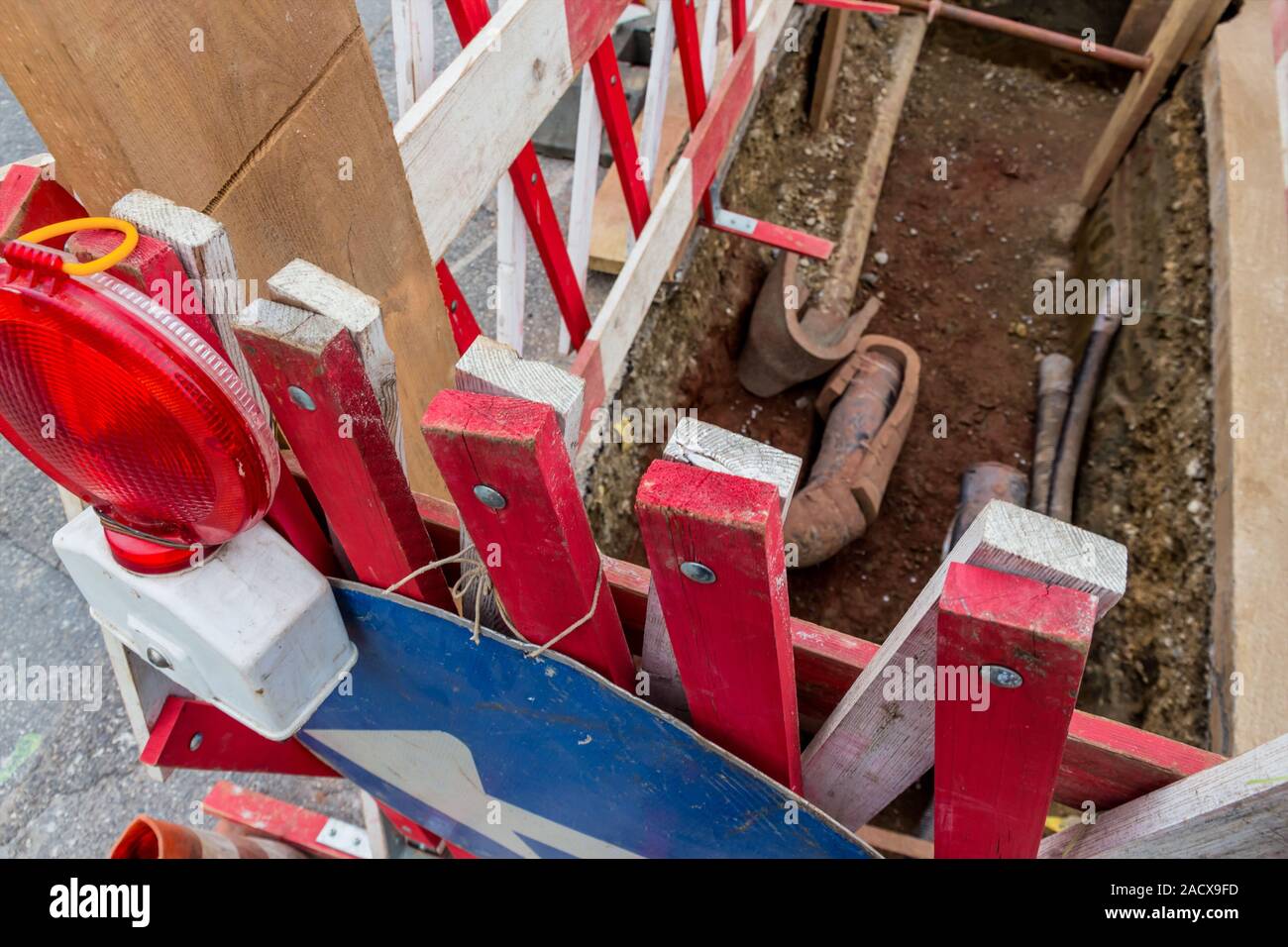 Straßenbaustelle Stockfoto