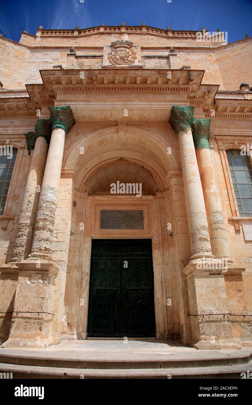 Außenansicht von der Kathedrale Santa Maria, Ciutadella Stadt, Insel Menorca, Balearen, Spanien, Europa Stockfoto