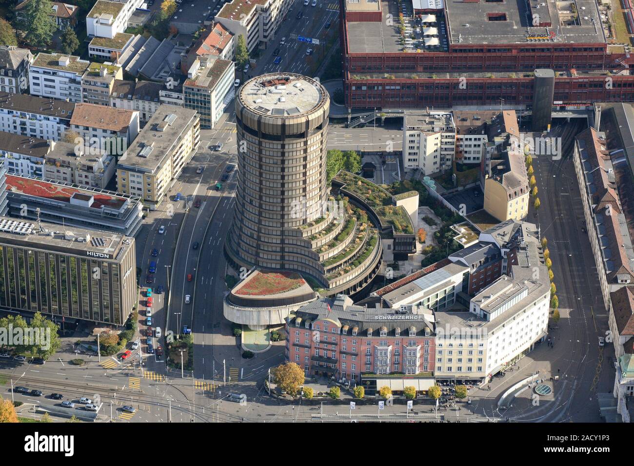 Hochhaus der Bank für Internationalen Zahlungsausgleich BIZ in Basel Stockfoto