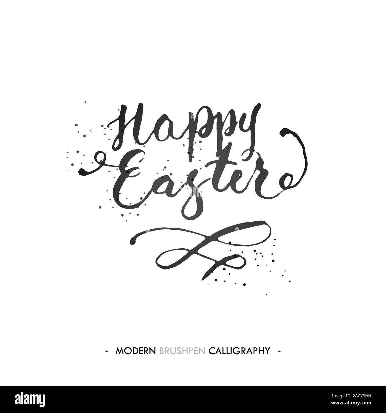 Happy Easter-Schriftzug mit Pinsel Stift schreiben Stockfoto