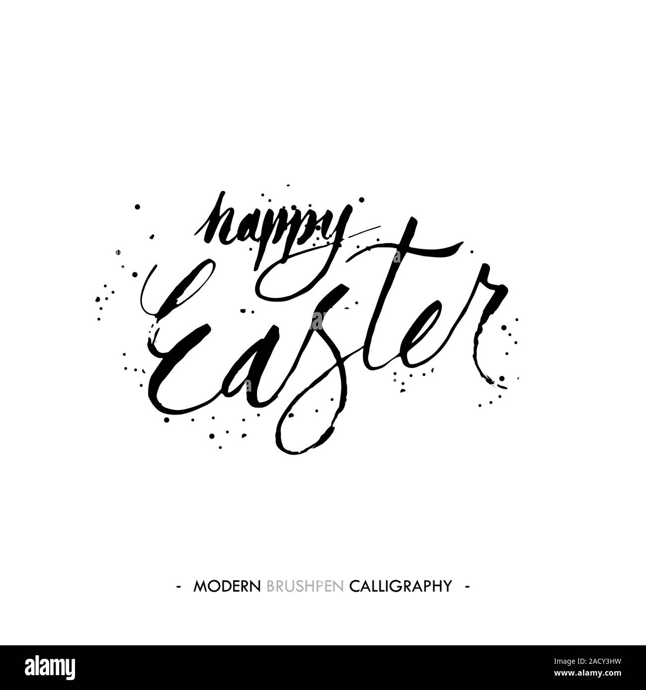 Happy Easter-Schriftzug mit Pinsel Stift schreiben Stockfoto