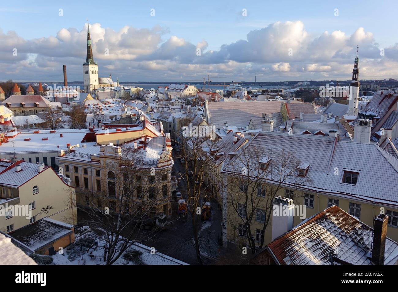Altes Tallinn an einem Wintertag Stockfoto