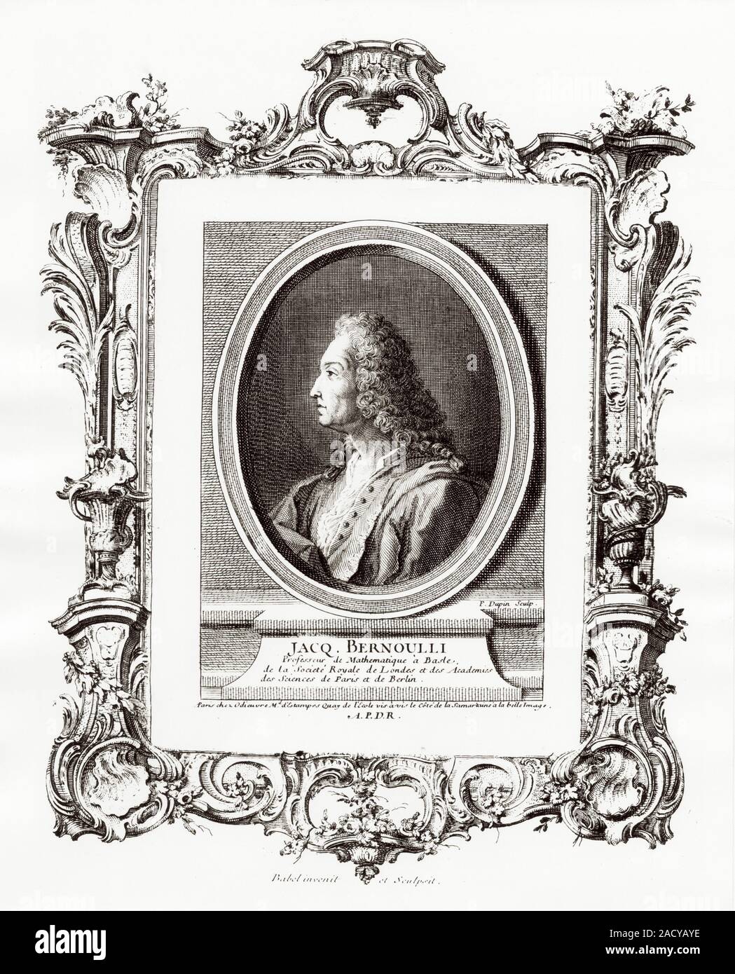 Jacques Bernoulli (16541705). Historisches Porträt der Schweizer
