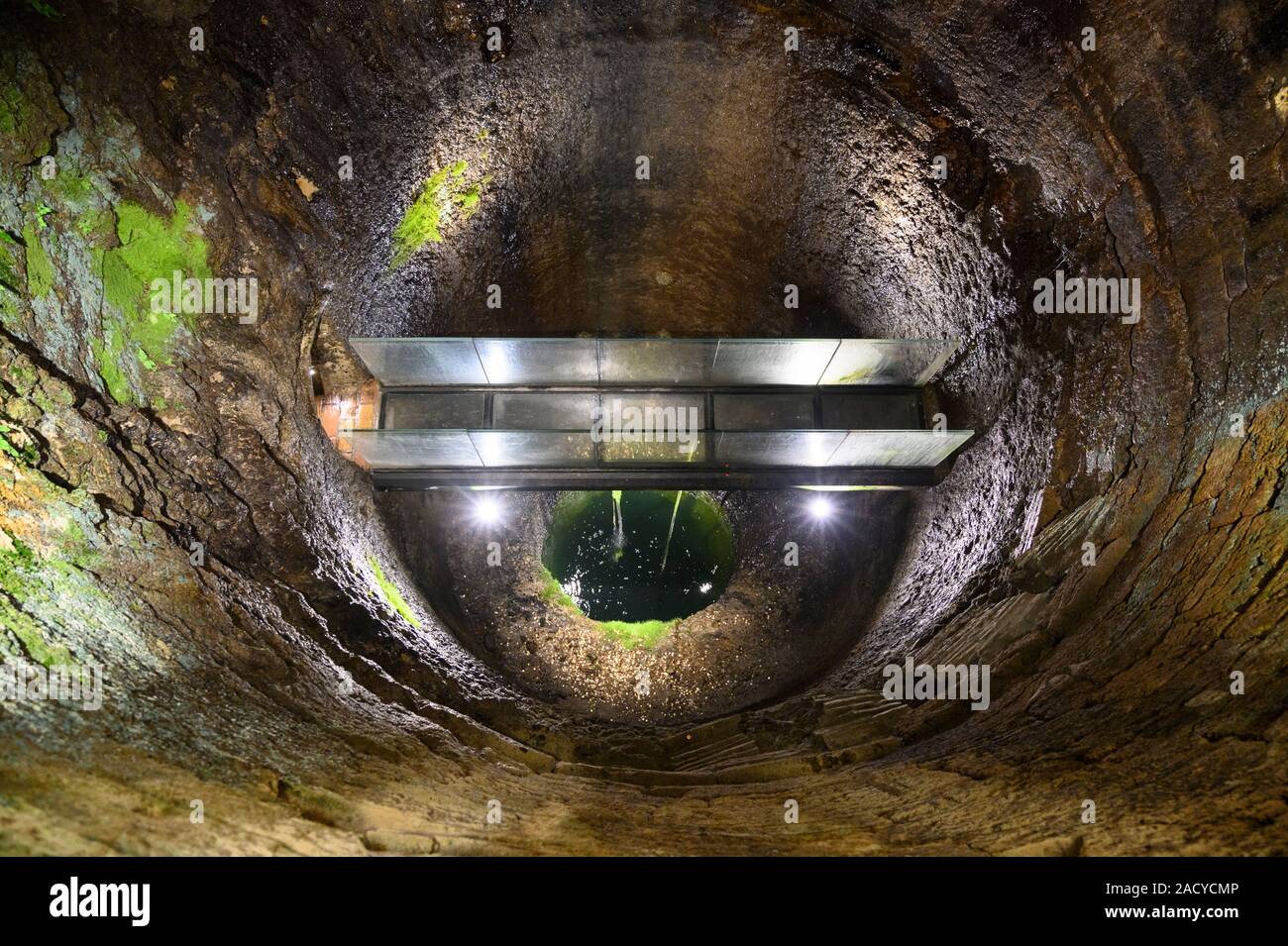 Perugia. Italien. Pozzo Etrusco (Etruskische Gut), stammt aus der zweiten Hälfte des 3. vorchristlichen Jahrhundert. Stockfoto