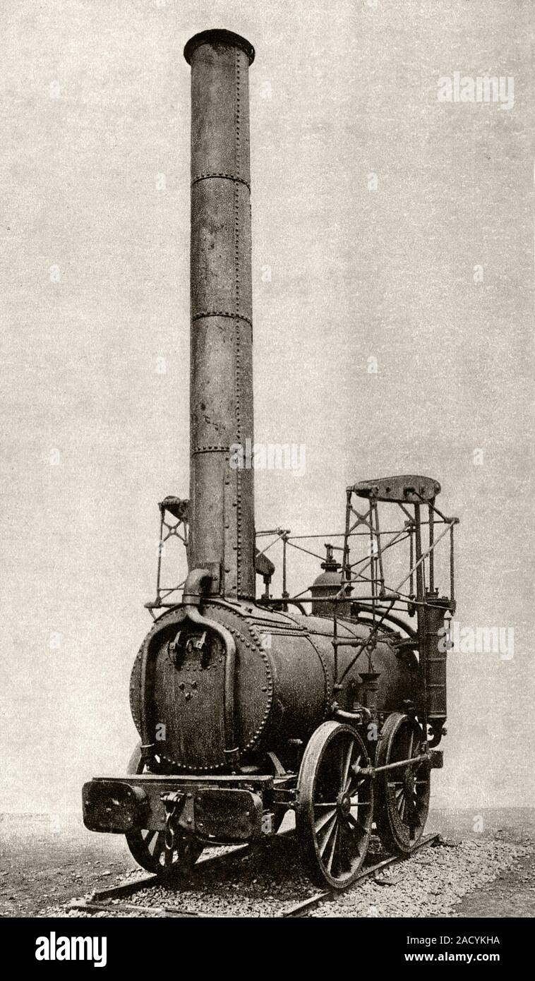 Agenoria Lokomotive, historisches Bild. Diese frühe Dampflokomotive ...