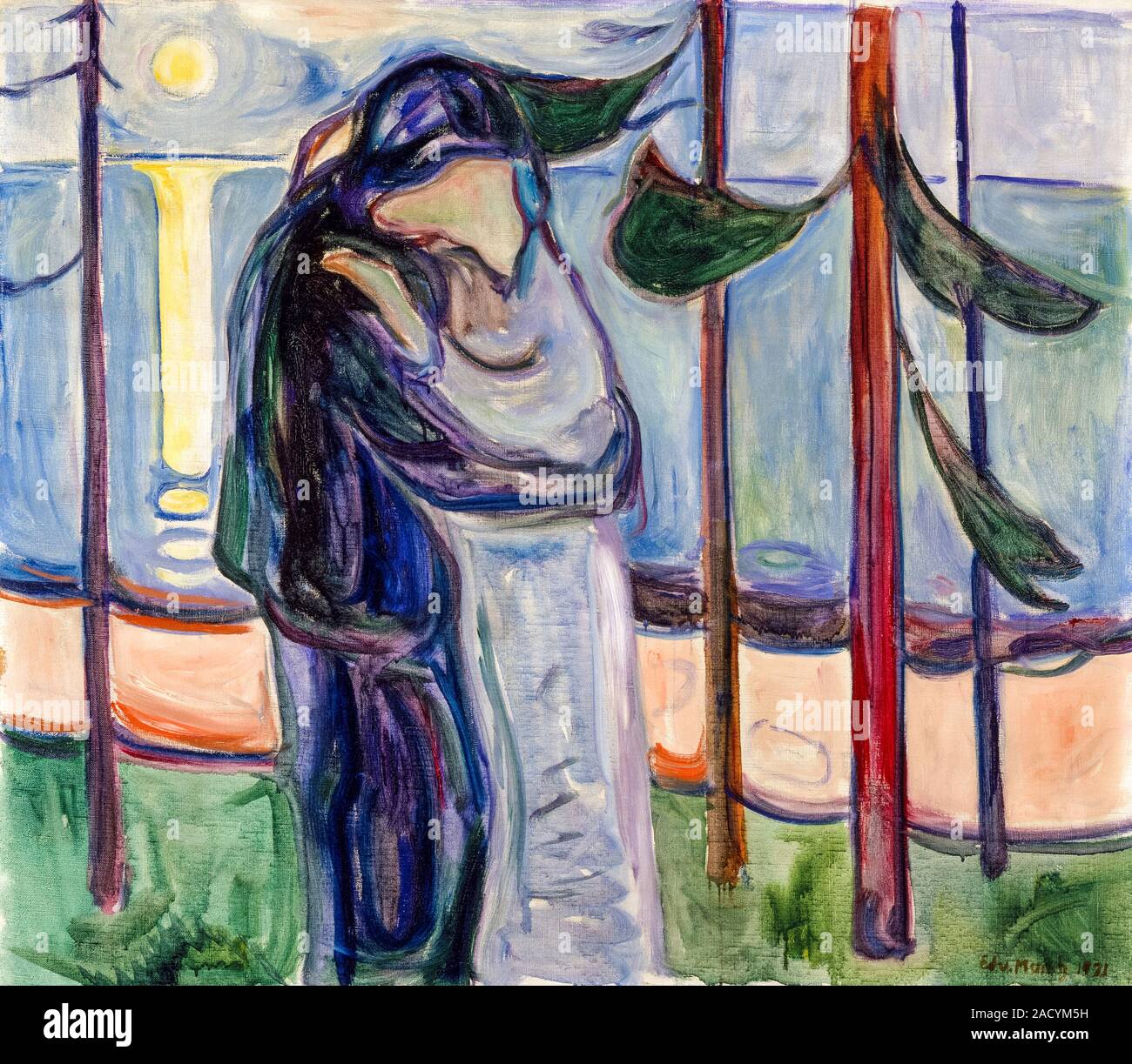 Edvard Munch, der Kuss, Malerei, 1921 Stockfoto