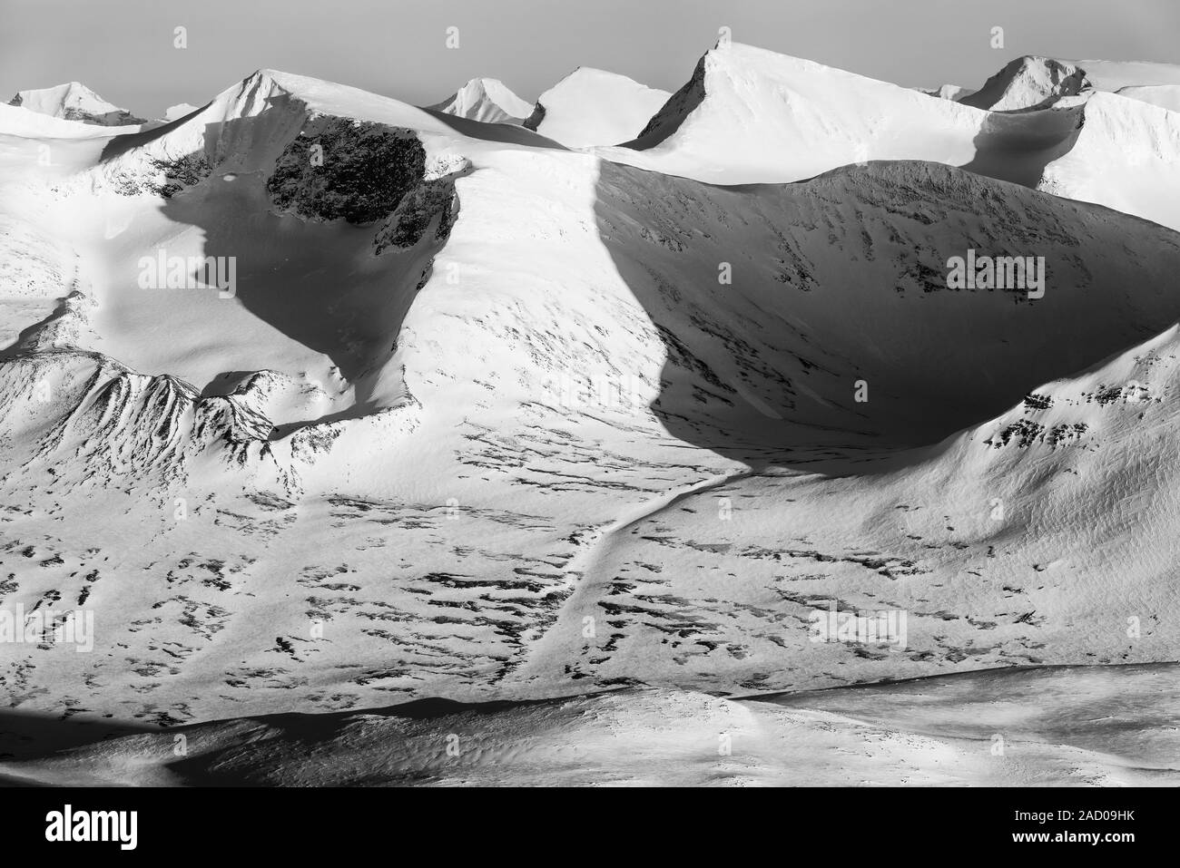 Berge im Sarek NP, Welterbe Laponia, Lappland, Schweden Stockfoto