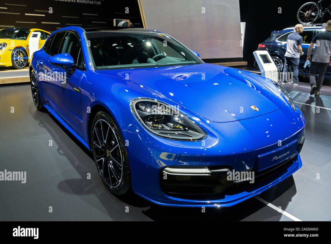 Brüssel - Jan 10, 2018: Porsche Panamera Sportwagen an der Brussels Expo Autosalon Motor Show präsentiert. Stockfoto