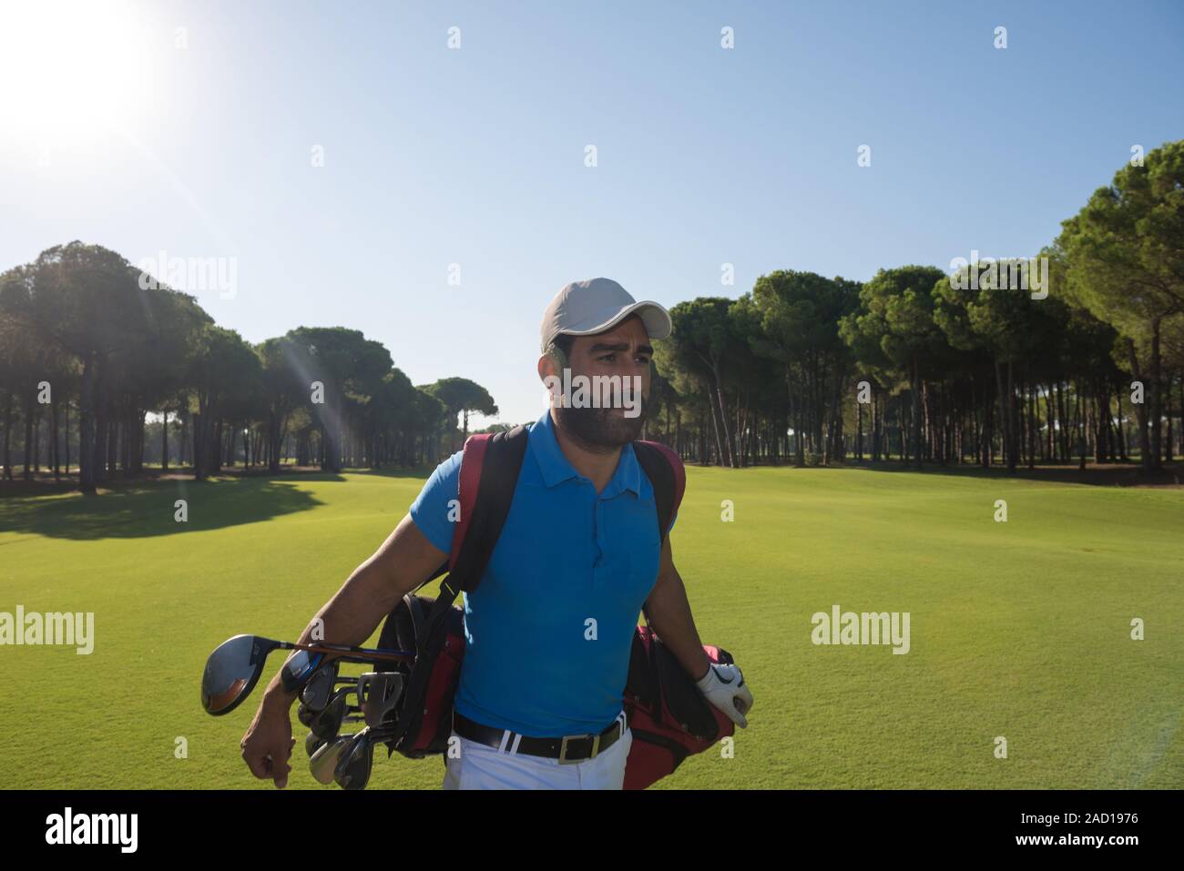 Golf player Wandern Stockfoto
