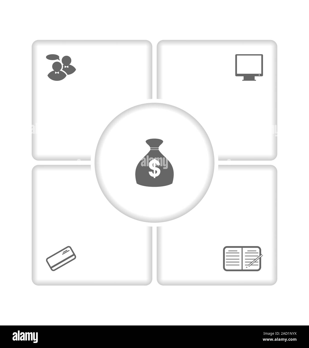 Modernes Design Banner mit Info grafische Symbole Stockfoto