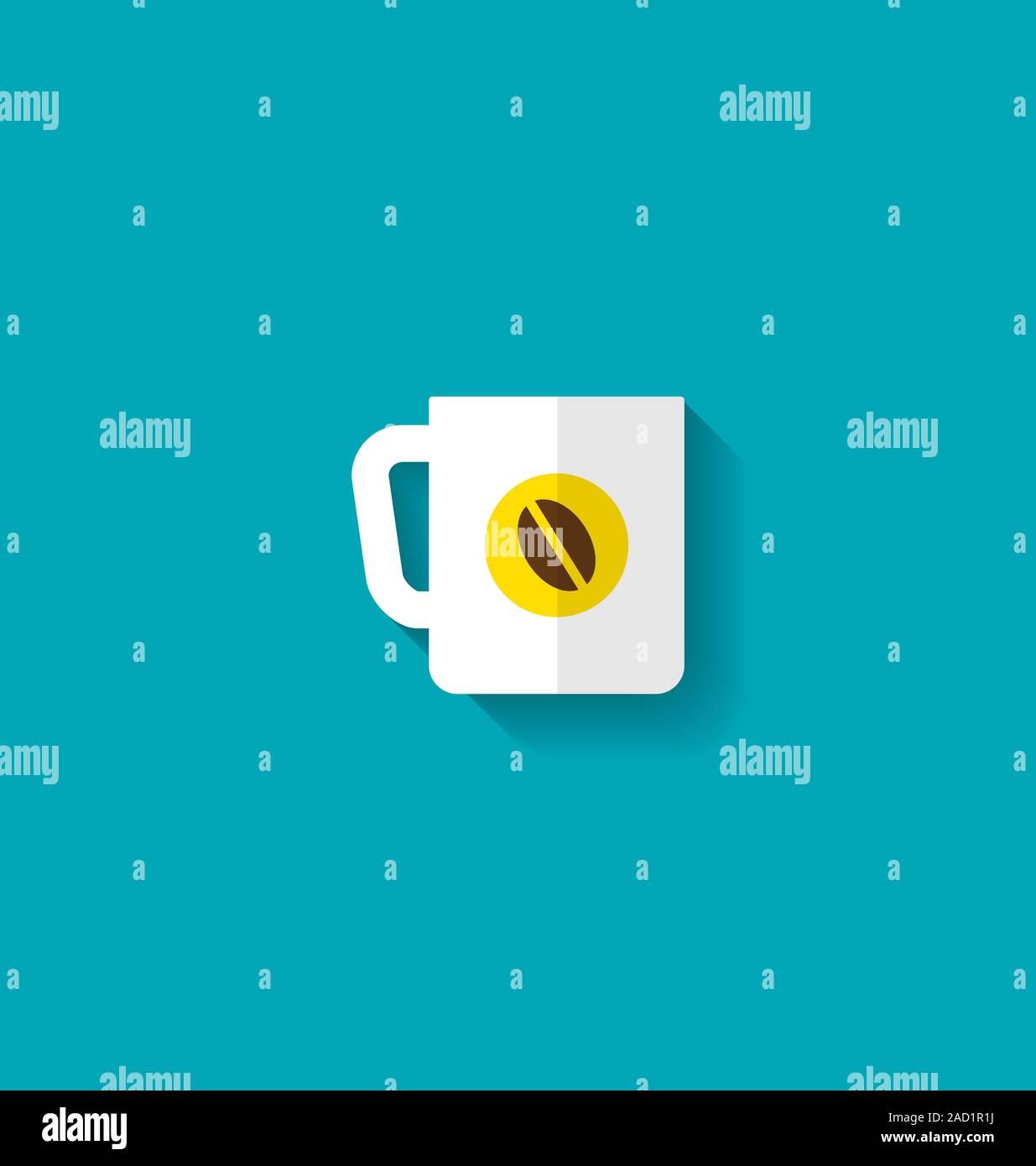Flache Symbol Tasse Kaffee Stockfoto
