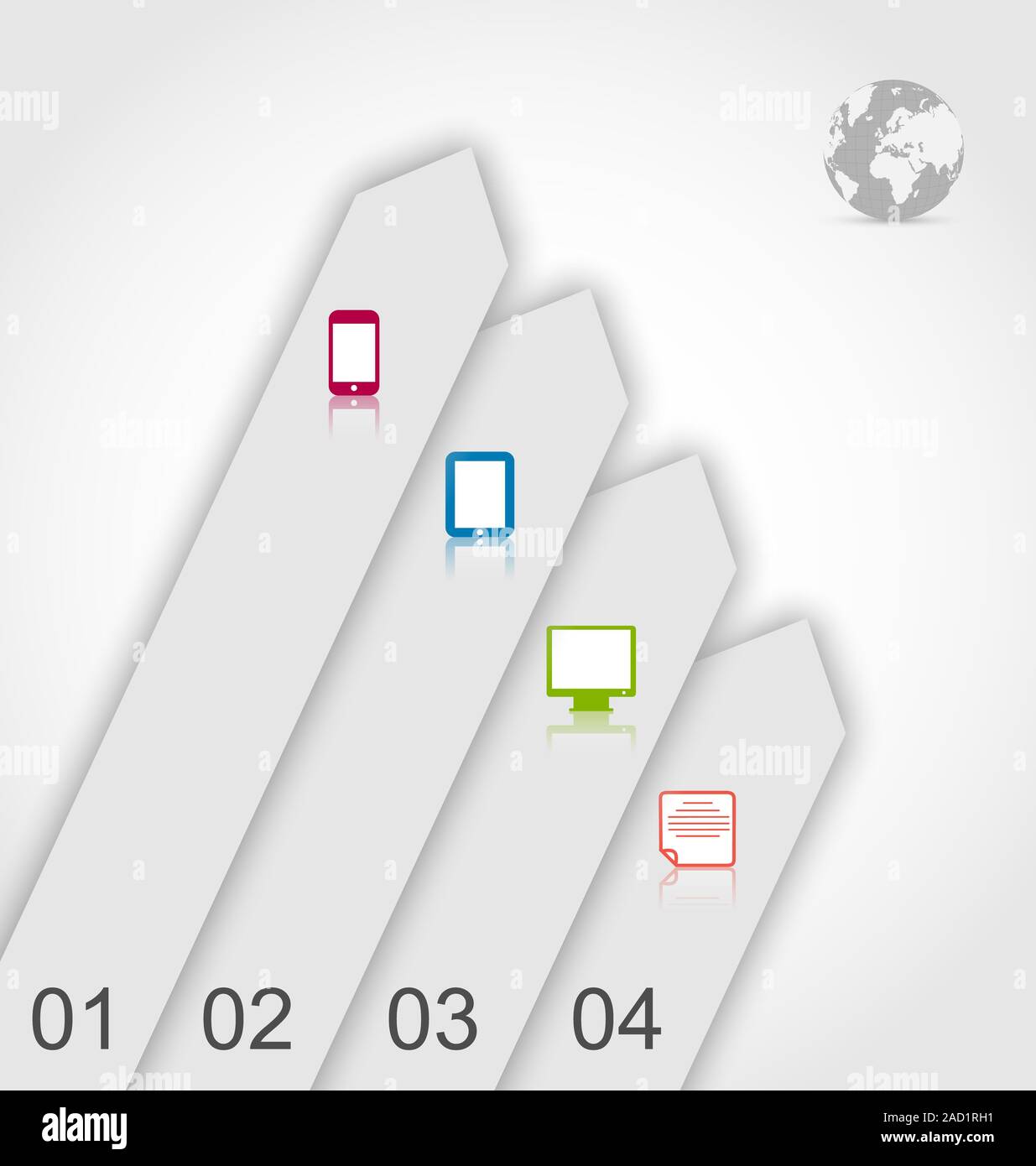 Etiketten mit einfache Geräte Infografik Icons Set Stockfoto