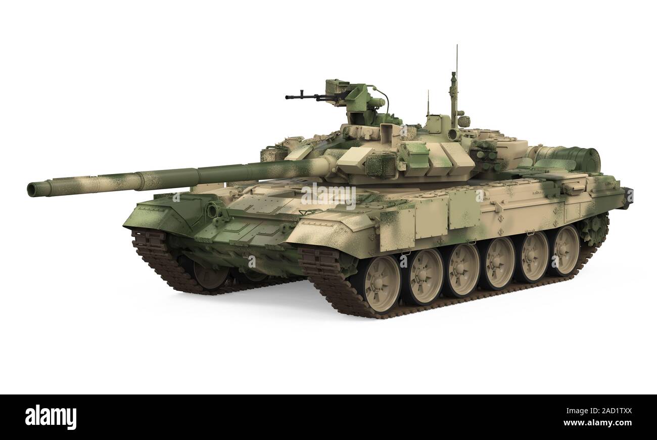 Militärpanzer isoliert Stockfoto