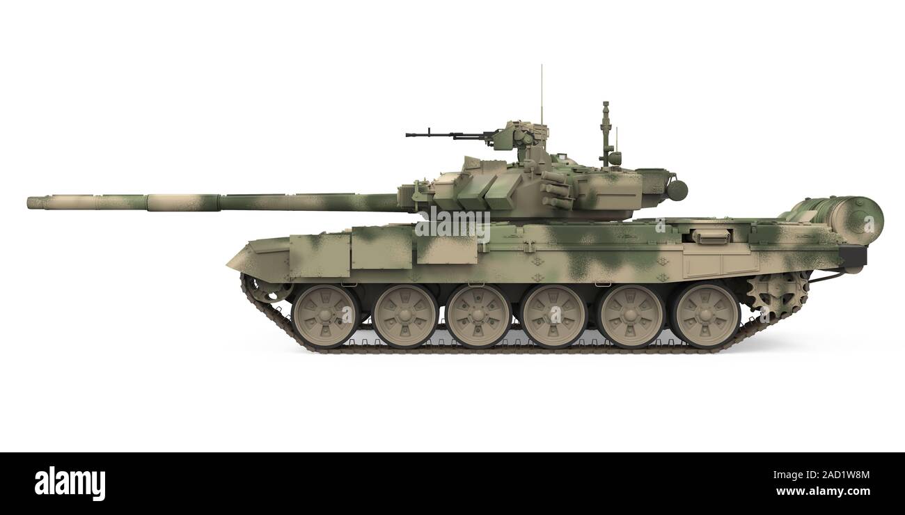 Militärpanzer isoliert Stockfoto