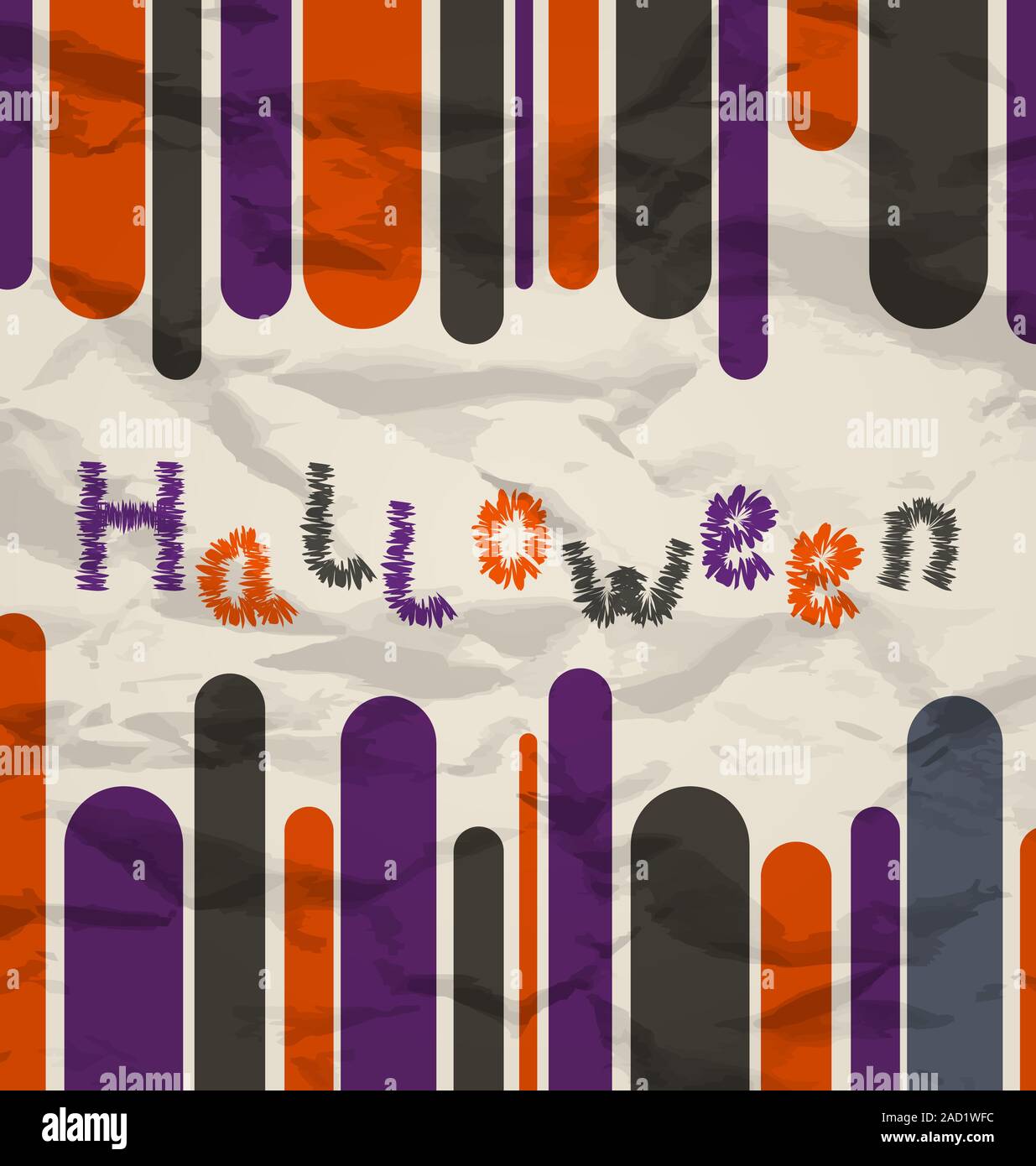 Alte bunte Poster mit Text für Halloween Stockfoto