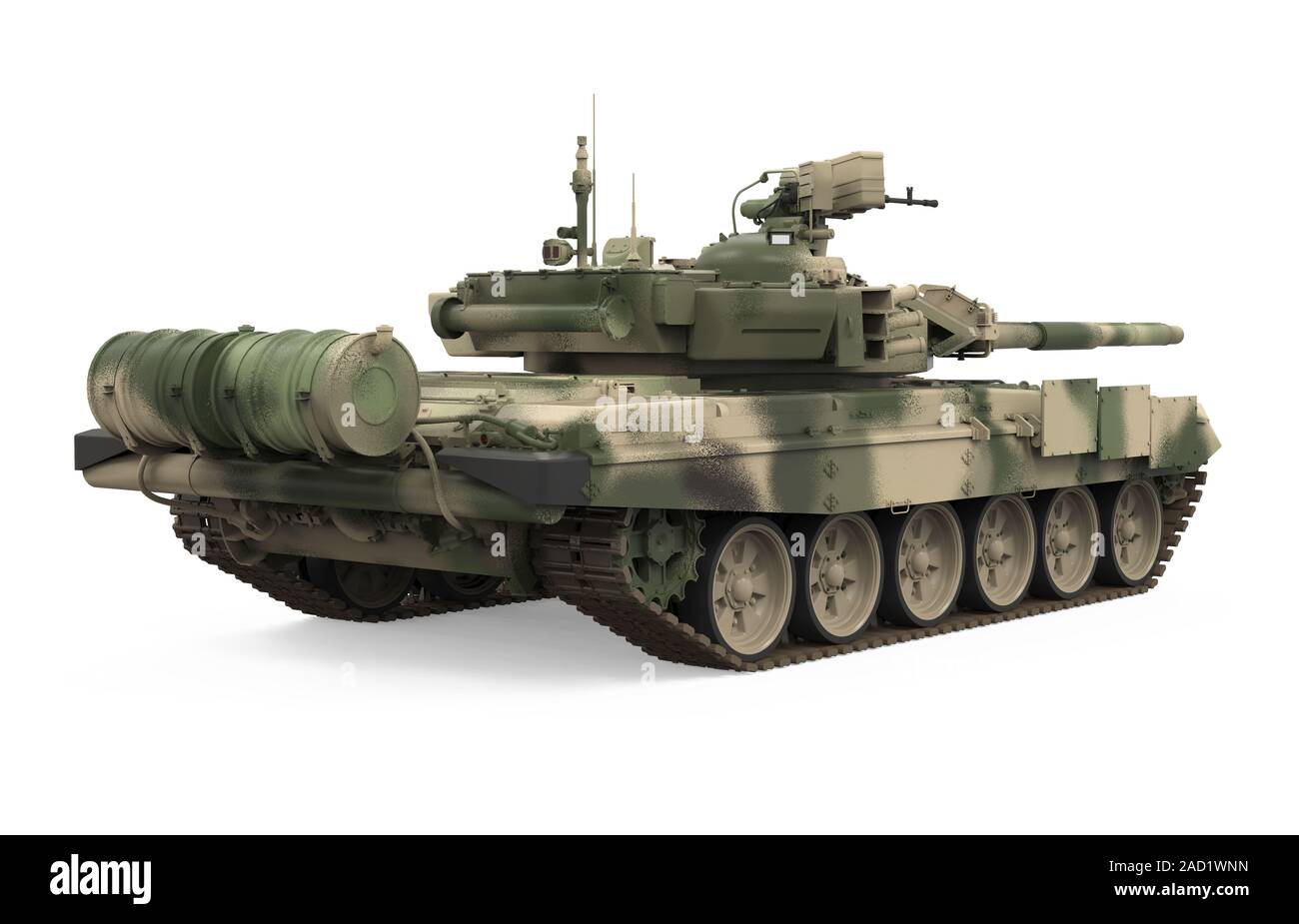 Militärpanzer isoliert Stockfoto