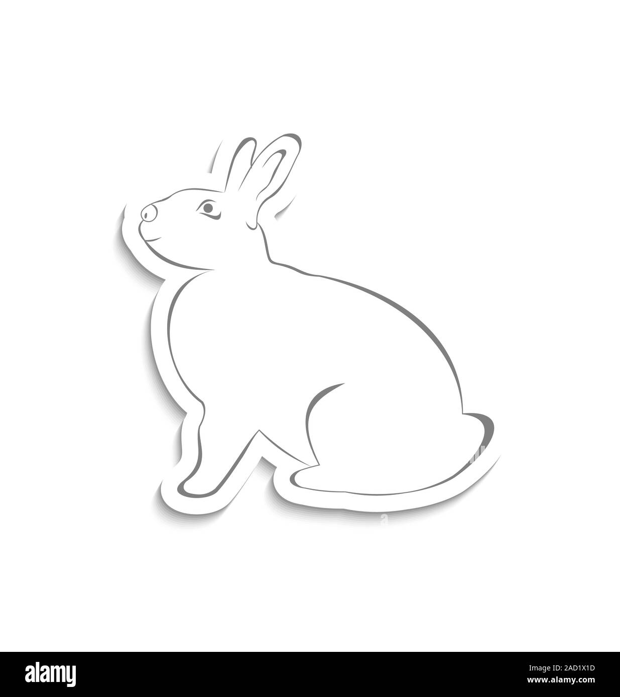 Ostern, Gruß Kaninchen isoliert auf weißem Hintergrund Stockfoto